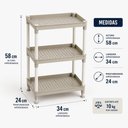 Ver imagem 2 de Prateleira Organizadora 3 Andares Estante Tripla Plástico PP 34cm Branco