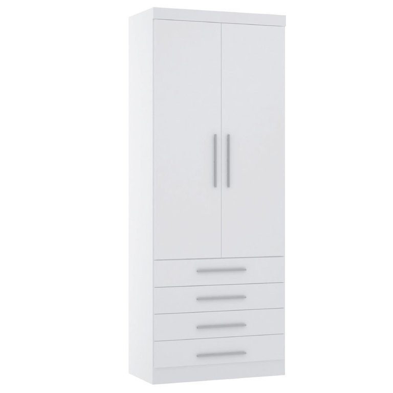 Guarda Roupa Modulado 90cm 2 Portas e 4 Gavetas Alpes Luciane Móveis Guarda Roupa Modulado 90cm 2 Portas e 4 Gavetas Alpes Luciane Móveis