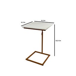 Mesa De Apoio Loren Regulável Base Aço Cobre estilo industrial Lorena Móveis - 3