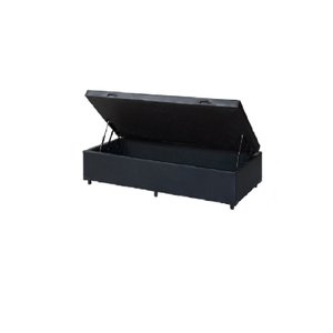 Cama Box Baú Solteirão King Blindado Linhão Preto 203X96X44 Cm