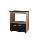 Ver imagem 1 de Balcão Moblis Móveis Cooktop 5 Bocas Forno Microondas Multiuso Elisa Cor Savana/preto