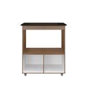 Ver imagem 3 de Balcão Moblis Móveis Cooktop 5 Bocas Forno Microondas Multiuso Elisa Cor Savana/preto