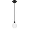 Lustre Pendente Preto Barril Pequeno Leitoso Fosco Art Pop - 1