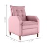 Poltrona Reclinável Alef Veludo Turkey Rosa - 3