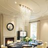 Lustre moderno de luxo com montagem embutida, luminária de luxo com design oval para sala de estar - - 3