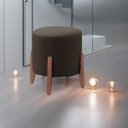 Ver imagem 2 de Puff Banqueta Decorativo Redondo Sala Estar Paris Suede:marrom