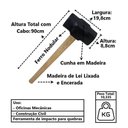 Ver imagem 2 de Marreta Cabo de Madeira Lixado Encerado Cunha Madeira 10kg