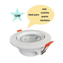 Spot Led Dicróica Embutir Redondo 12w Bivolt:3000k Amarela - 6