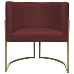 Kit 2 Poltronas Decorativa Recepção Luna Suede Cores Base de Ferro Champagne - 5