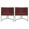 Kit 2 Poltronas Decorativa Recepção Luna Suede Cores Base de Ferro Champagne - 1
