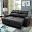 Ver imagem 1 de Sofá Retrátil Reclinável Belga 1,80m Suede Velut Cinza Molas no Assento