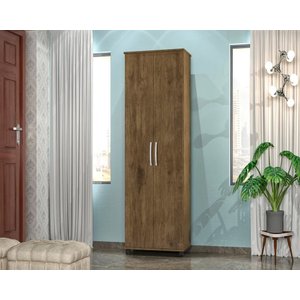 Armário Multiuso Marrom para Escritório Quarto com Rodinhas Rodízios Espaçoso com 2 portas - Az