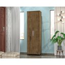 Ver imagem 1 de Armário Multiuso Marrom para Escritório Quarto com Rodinhas Rodízios Espaçoso com 2 portas - Az