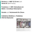 Ver imagem 4 de Guarda Roupa Casal 6 Portas 6 Gavetas Mari 230 cm Branco Absoluto Zanz