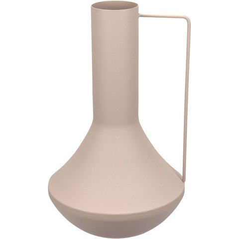 Vaso Garrafa Decorativo de Metal Rosa 35x21x21cm Enfeite Sala Mesa Estante