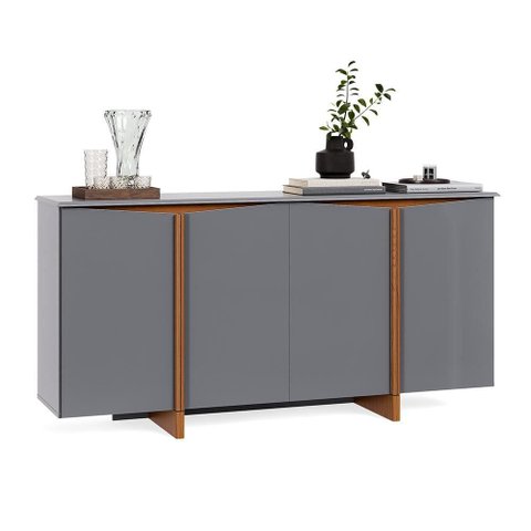Buffet Aparador Flow Sense 4 Portas Cinza – EJ Móveis