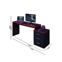 Ver imagem 2 de Mesa Escrivaninha Escritório Estudo com Gavetas Gamer Drx 5000 Preto Vermelho Móveis Leão