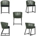 Ver imagem 5 de Mesa com 6 Cadeiras de Jantar Roma 120cm e Noronha em Alumínio Preto Corda Náutica Estofado 12 Trama