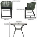Ver imagem 2 de Mesa com 6 Cadeiras de Jantar Roma 120cm e Noronha em Alumínio Preto Corda Náutica Estofado 12 Trama