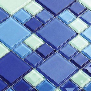 Pastilha De Vidro 30X30 Azul Lbg4823-Mixblue 2,3X2,3/4,8X4,8 La Bella