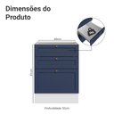 Ver imagem 2 de Balcão de Cozinha 60 cm 3 Gavetas (sem Tampo) Branco/Azul Vik Madesa