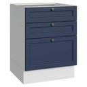 Ver imagem 1 de Balcão de Cozinha 60 cm 3 Gavetas (sem Tampo) Branco/Azul Vik Madesa