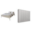 Ver imagem 2 de Quarto Completo com Cama Casal 160cm Turca e Guarda-Roupa 6 Portas 9 Gavetas Urbano