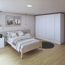 Ver imagem 1 de Quarto Completo com Cama Casal 160cm Turca e Guarda-Roupa 6 Portas 9 Gavetas Urbano