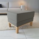 Ver imagem 1 de Puff Beny, Linho, Base e Pés de Madeira.