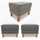 Ver imagem 2 de Puff Beny, Linho, Base e Pés de Madeira.