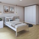 Ver imagem 1 de Quarto Completo com Cama Solteiro 90cm Turca e Guarda-Roupa 4 Portas 5 Gavetas Urbano