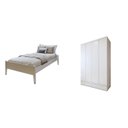 Ver imagem 2 de Quarto Completo com Cama Solteiro 90cm Turca e Guarda-roupa 4 Portas 5 Gavetas Urbano