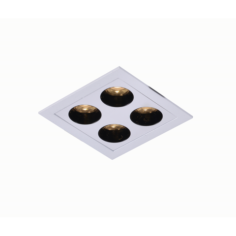 Spot de Embutir Powerus 38° 8w Irc90 3000k Branco Fundo Preto