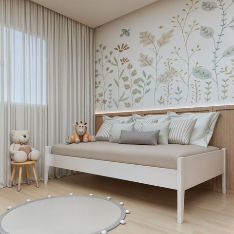 Cama Infantil Babá Clean 90cm em Madeira Maciça