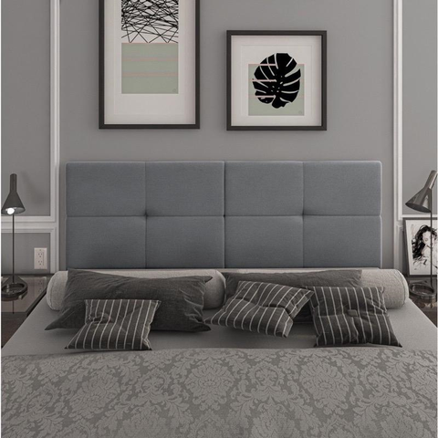 Cabeceira Painel Cama Box Casal 1,40 México Estofada Suspensa Dobrável - Cinza Suede