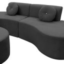 Ver mais imagens de Sofá Modular Orgânico Monterrey 260cm + Puff Suede Cinza