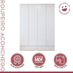 Guarda-roupa Infantil 4 Portas 5 Gavetas 100% Mdf Aconchego - 2