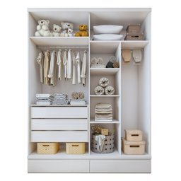 Guarda-roupa Infantil 4 Portas 5 Gavetas 100% Mdf Aconchego - 12