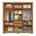 Ver imagem 3 de Guarda Roupa com Espelho Rodes Freijó Cinza
