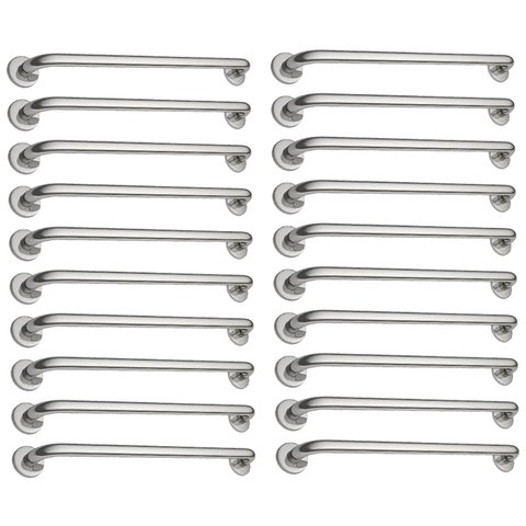 Alça de Apoio Kit 20 Unidades Barra 70cm Inox Deficiente Anti Queda Criança Idoso Suporte Parede Cor