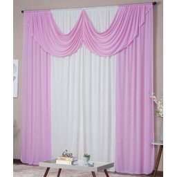 Cortina Paris 4,00 X 2,80 com Bando Sala Quarto Porta Balcão Malha Gel Varão Simples:palha e Rosa - 2 Cortina Paris 4,00 X 2,80 com Bando Sala Quarto Porta Balcão Malha Gel Varão Simples:palha e Rosa - 2