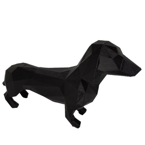 Salsicha Dachshund 21cm Cachorro 3d Objeto Decorativo Preto