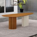 Ver imagem 1 de Mesa de Jantar Belle 200x100 Orgânica Cinamomo Off-white - Leifer