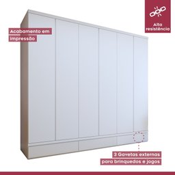 Guarda-roupa Infantil 6 Portas 9 Gavetas 100% Mdf Encanto - 6