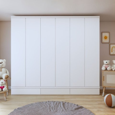 Guarda-Roupa Infantil 6 Portas 9 Gavetas 100% MDF Encanto
