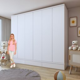 Guarda-roupa Infantil 6 Portas 9 Gavetas 100% Mdf Encanto - 8