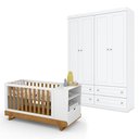 Ver imagem 1 de Berço Multifuncional Bkids Branco Freijó Eco Wood - Matic e guarda Roupa Infantil Americano 4