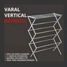 Varal Vertical Retrátil de Chão Branco - 6