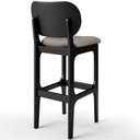 Ver mais imagens de Kit 5 Banquetas Alta Bar Cozinha Sala Jantar Betta L02 Preto Facto Verde Linho Bege - Lyam Decor