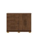 Ver imagem 2 de Cômoda Sapateira 5 Gavetas Sirius - Aurum:imbuia Rustico